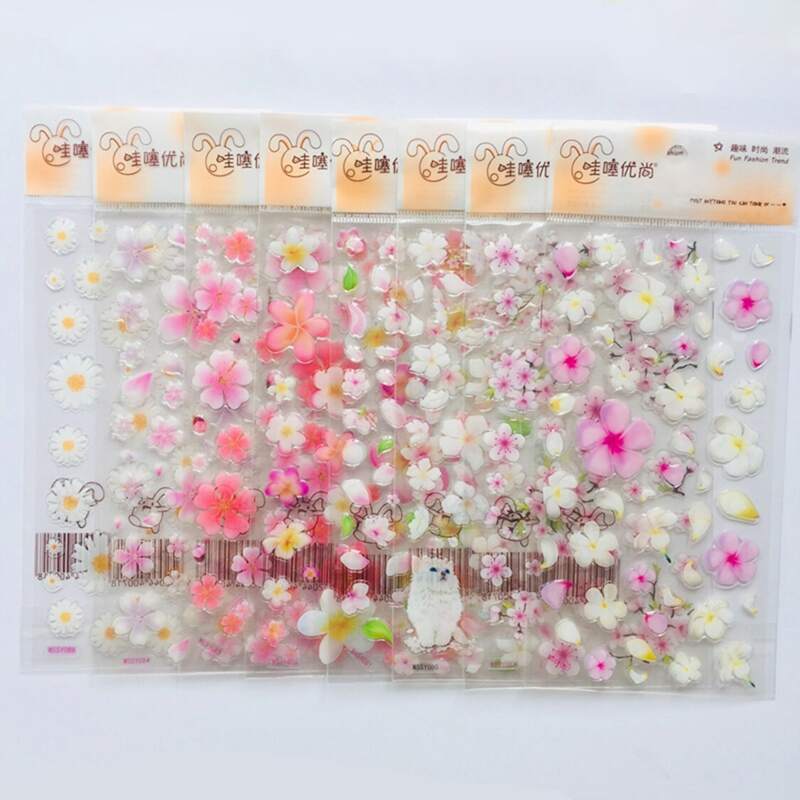 

1sheet Flower Random Sticker, Multicolor