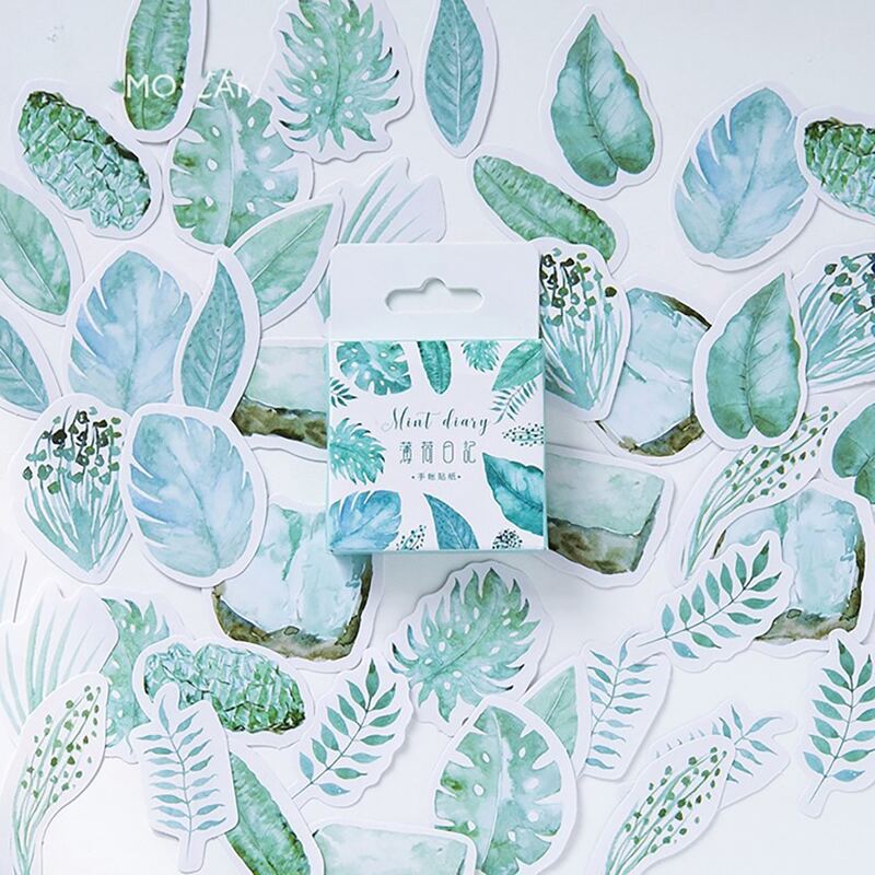 

45pcs Leaf Pattern Sticker, Multicolor