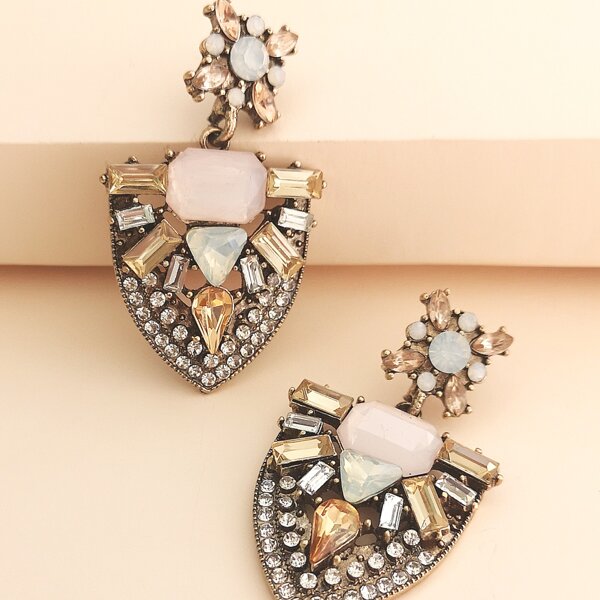 

Geometric Drop Earrings, Multicolor