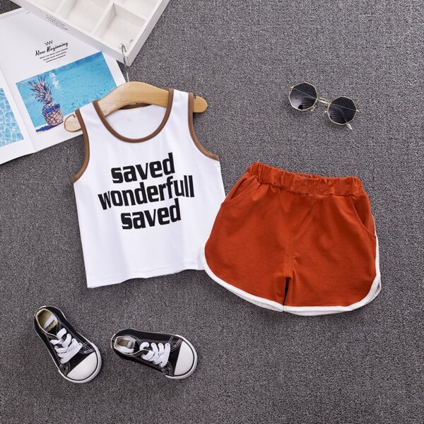

Toddler Boys Slogan Graphic Tank Top & Dolphin Shorts, Multicolor