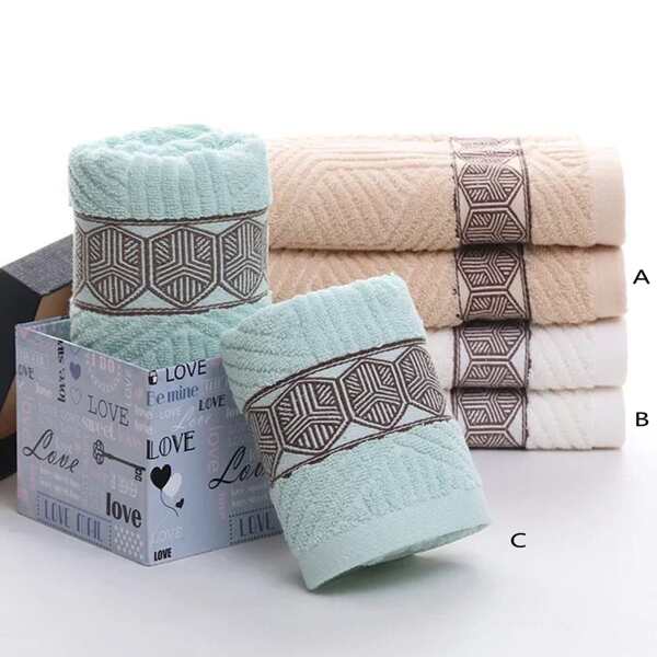 

1pc Geometric Pattern Face Towel, Multicolor