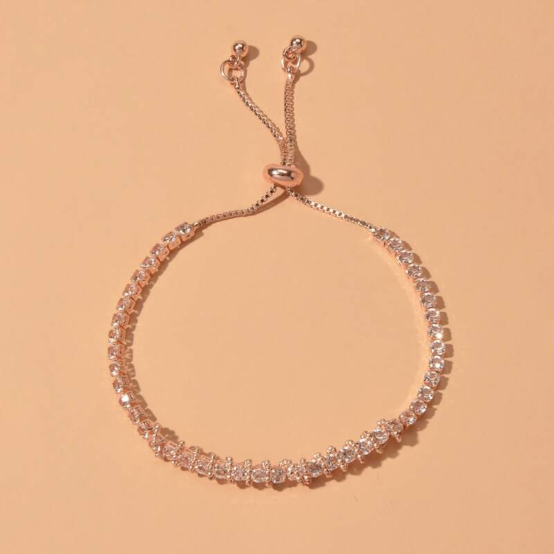 

Rhinestone Decor Bracelet, Gold