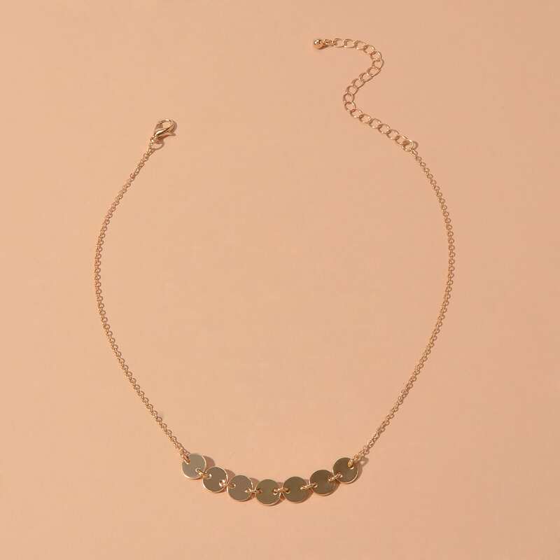 

Disc Charm Necklace, Gold