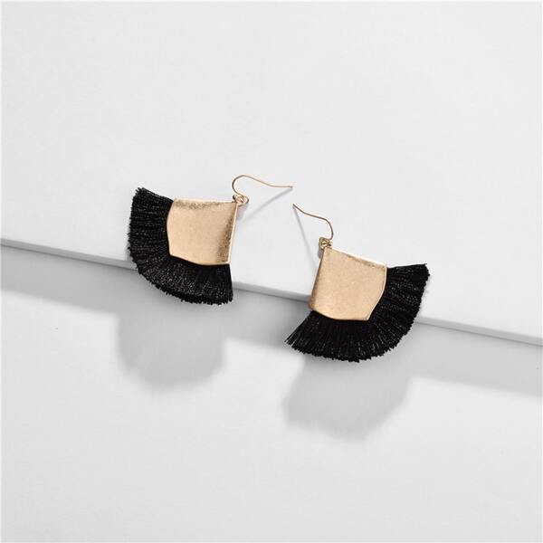 

Fan Shaped Drop Earrings, Multicolor