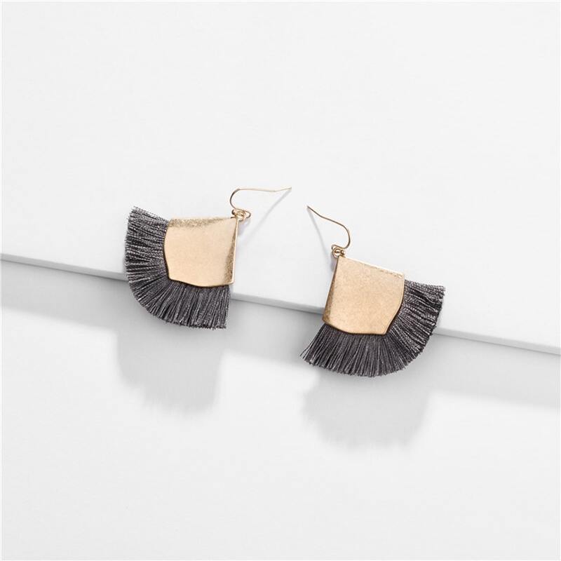 

Fan Shaped Drop Earrings, Multicolor