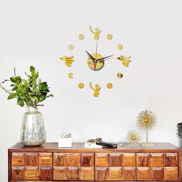 

1set Mirror Surface Wall Clock, Multicolor