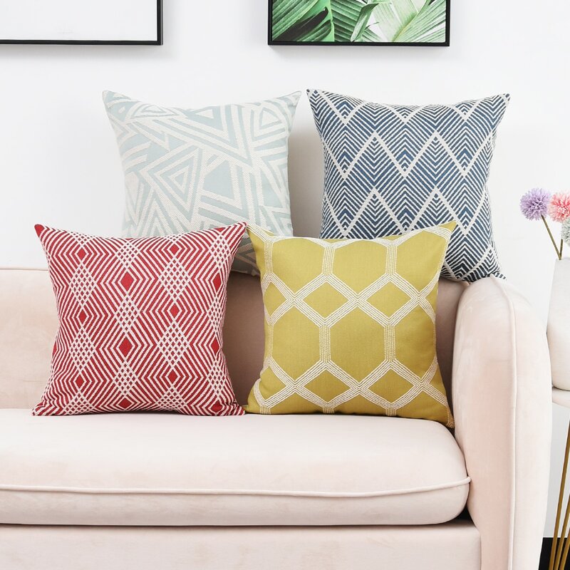 

1pc Geometric Pattern Cushion Cover Without Filler, Multicolor