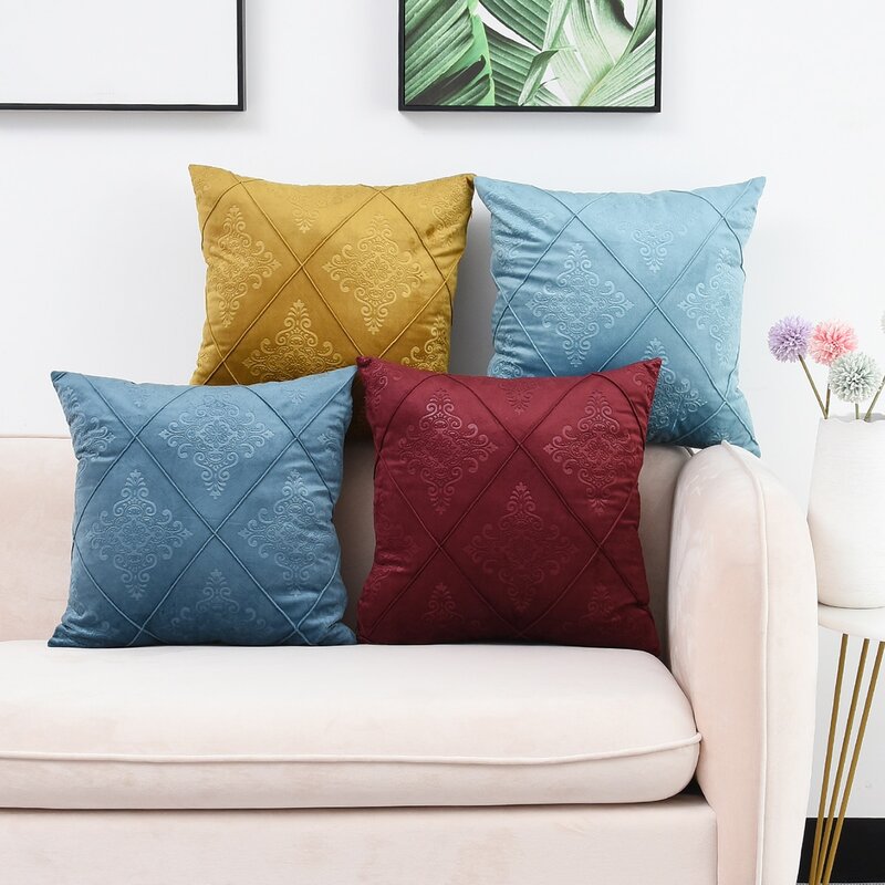

1pc Royal Damask Pattern Cushion Cover Without Filler, Multicolor