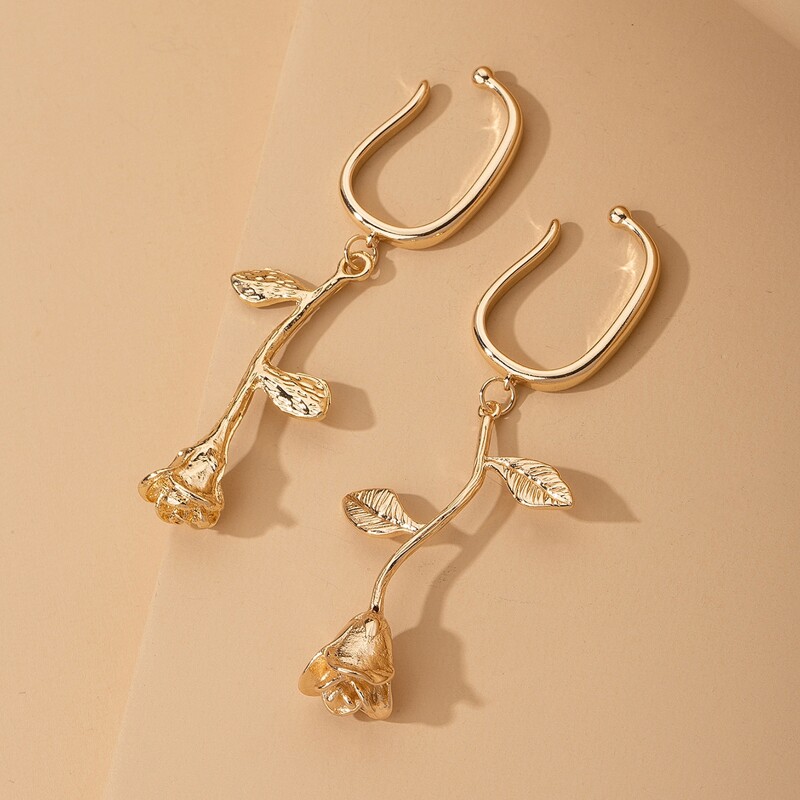 

Rose Shaped Ear Cuff, Gold