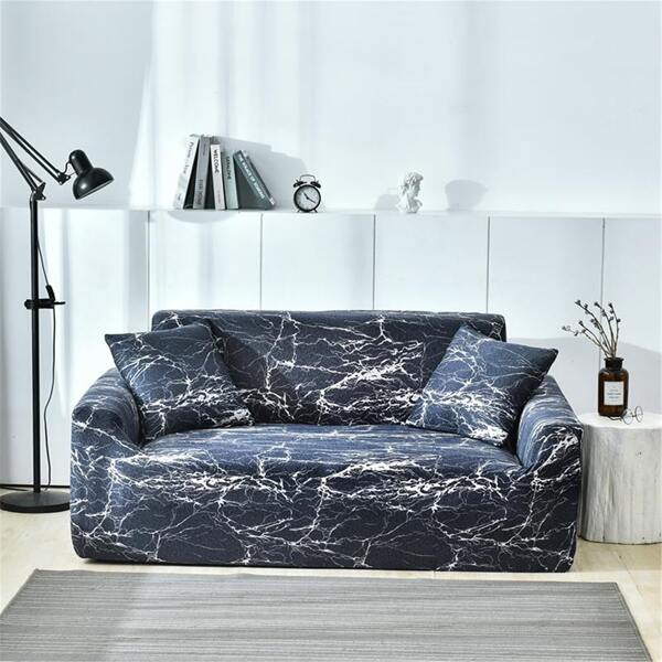 

Marble Pattern Sofa Cover Without Cushion Cover, Navy