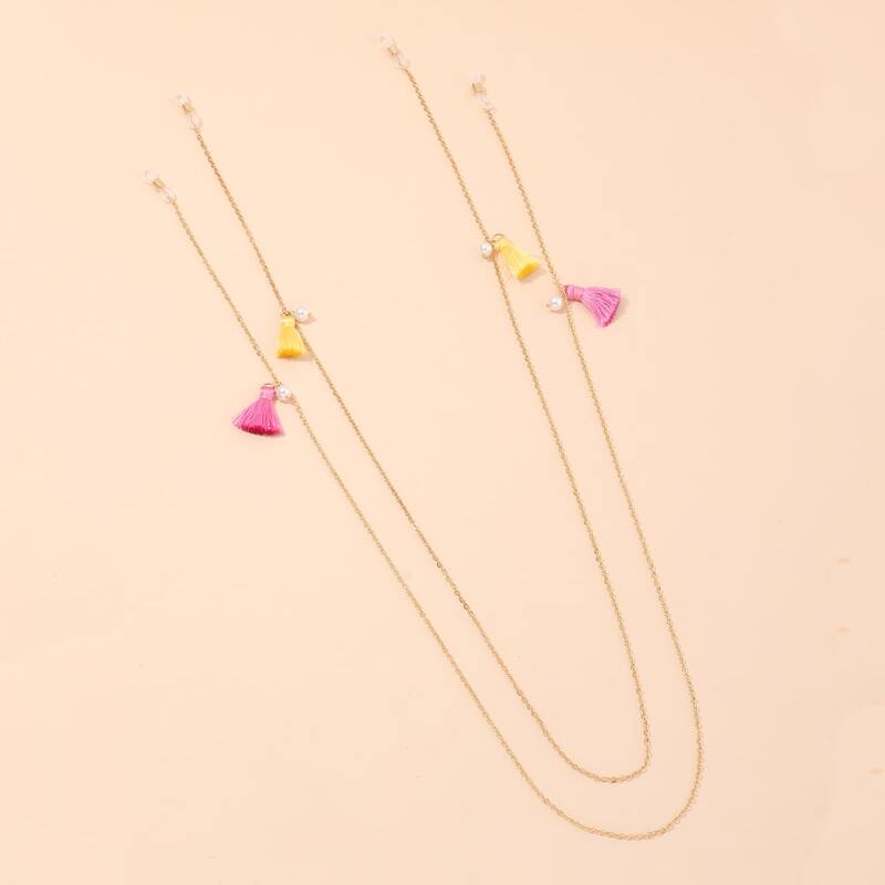

2pcs Tassel Charm Glasses Chain, Gold