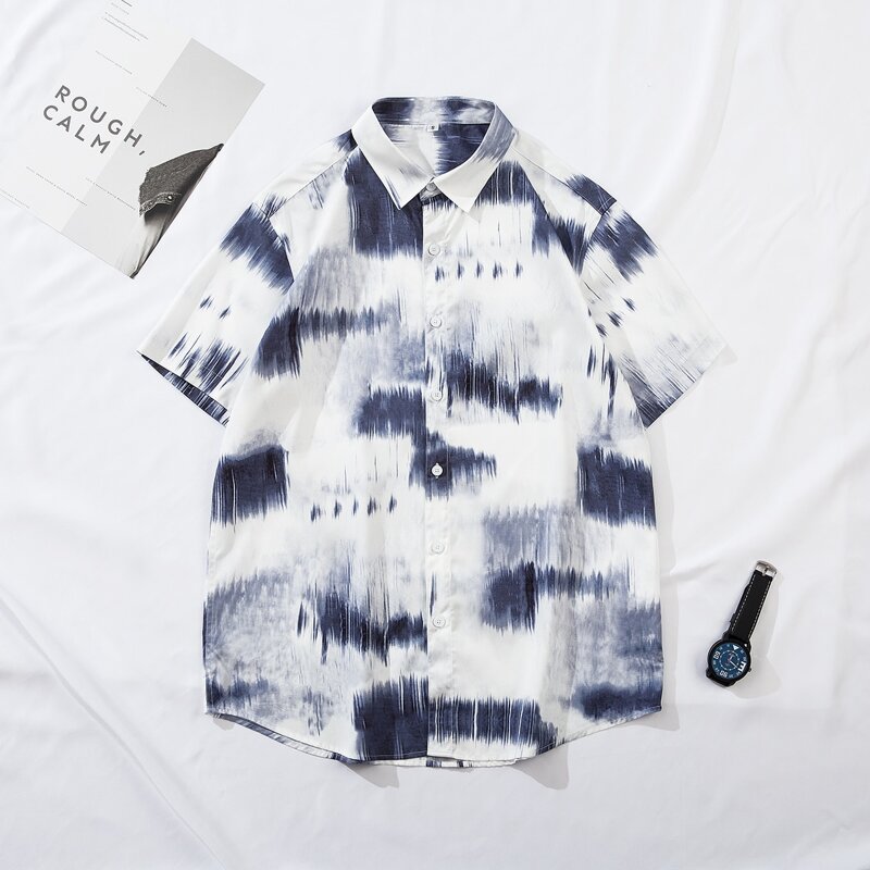 

Guys Tie Dye Button Through Shirt, Multicolor