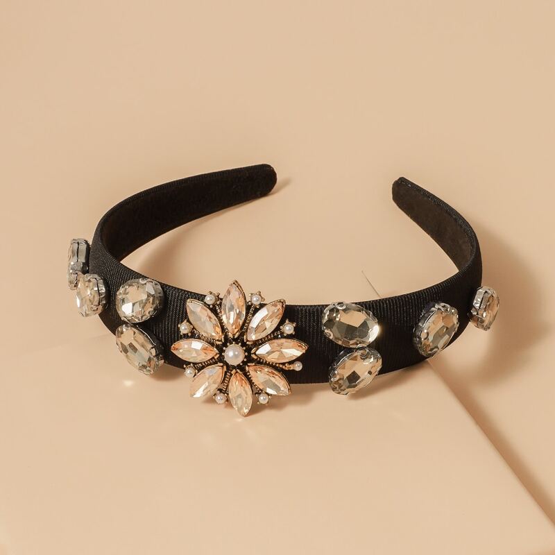 

Gemstone Decor Faux Pearl Decor Hair Hoop, Multicolor