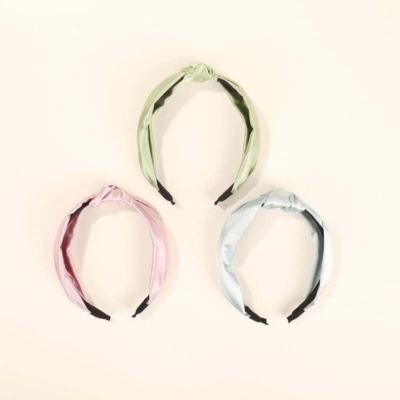 

3pcs Knot Decor Hair Hoop, Multicolor