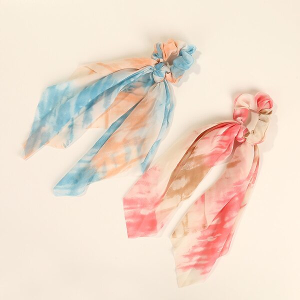 

Шарф Scrunchie блока цвета 2pcs, Многоцветный