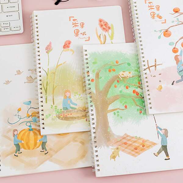

1pc Cartoon Random Notebook, Multicolor