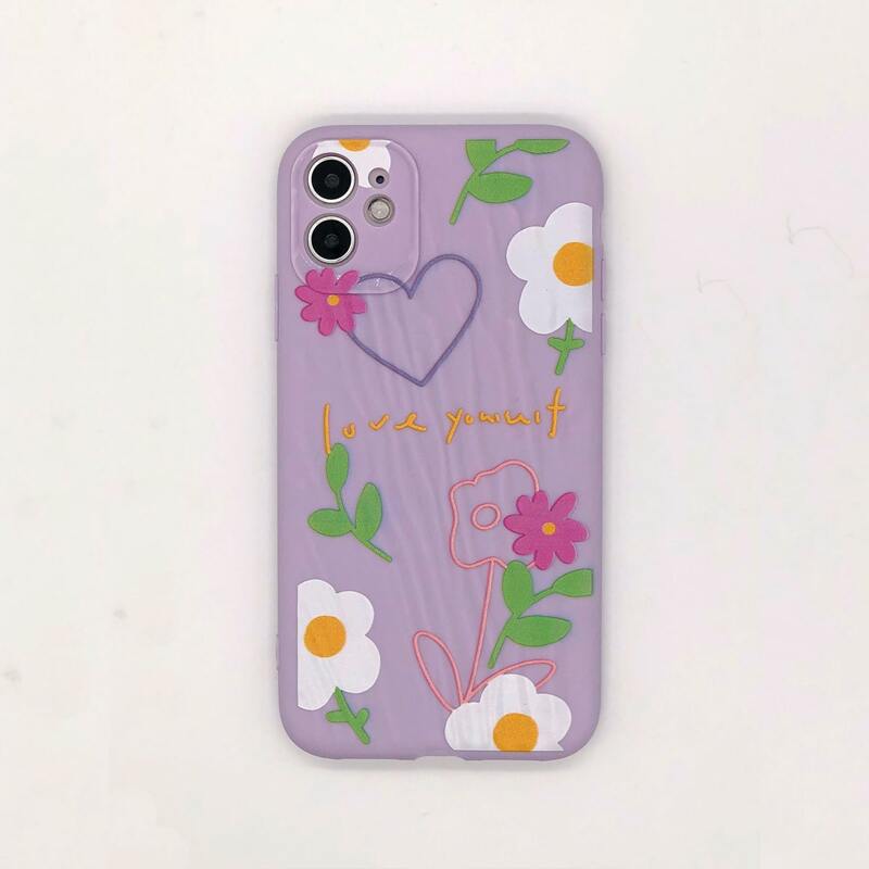 

Flower Print iPhone Case, Purple