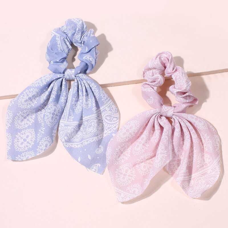 

2pcs Paisley Pattern Scrunchie Scarf, Multicolor