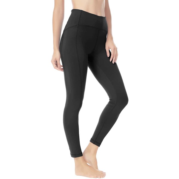 

Wide Waistband Solid Sports Leggings, Black