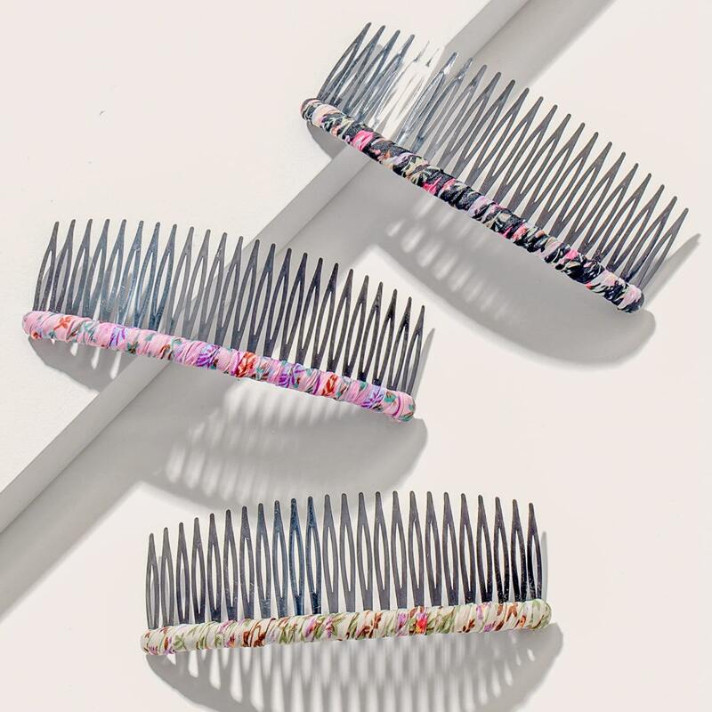 

3pcs Floral Pattern Hair Pin, Multicolor