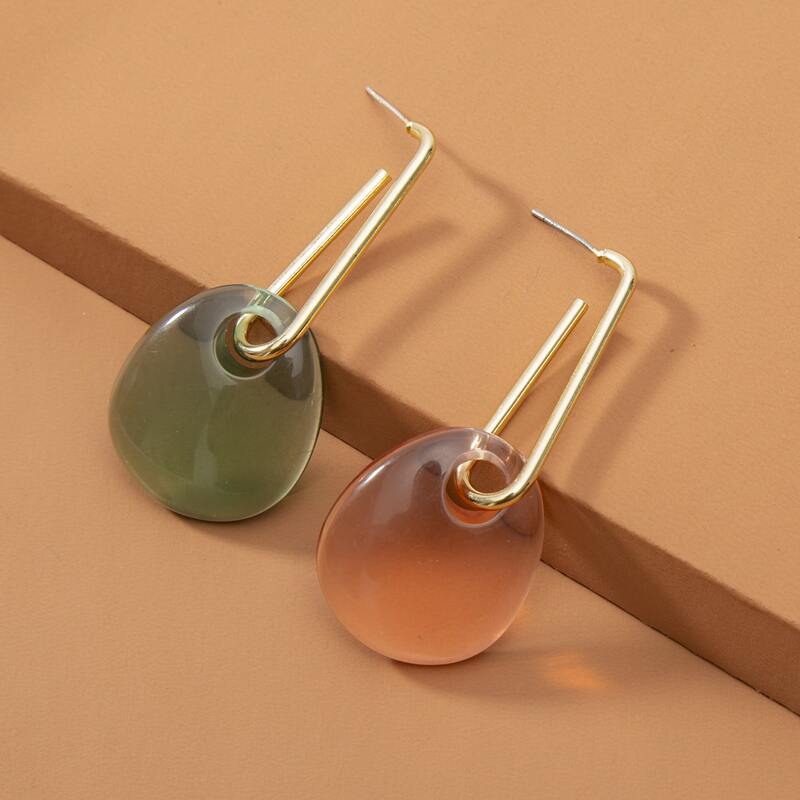 

Acrylic Metal Earrings, Multicolor