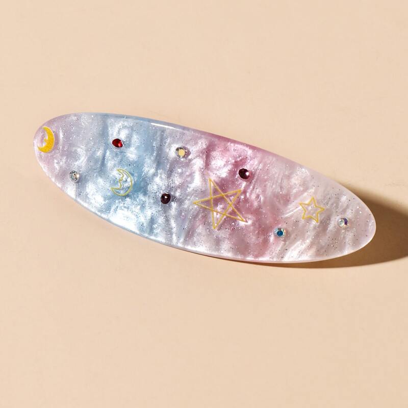 

Rhinestone Engraved Hair Clip, Pink