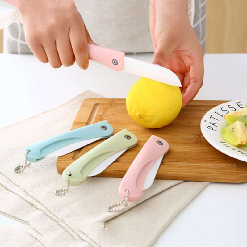 

1pc Foldable Portable Ceramic Random Fruit Knife, Multicolor
