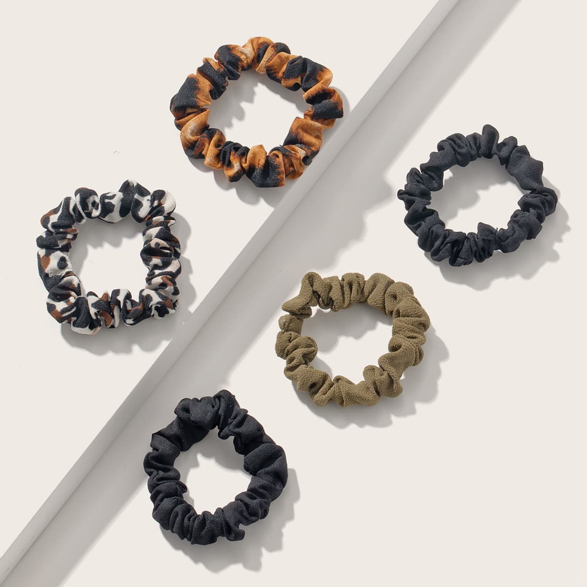 

5pcs Polka Dot Scrunchie, Multicolor