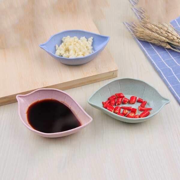 

1pc Leaf Shaped Seasoning Dish, Multicolor