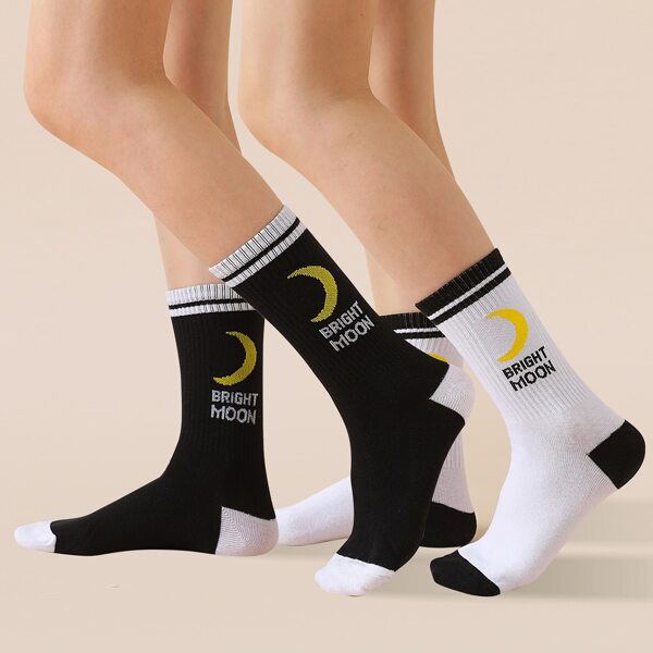 

2pairs Слоган Графические Носки, Чёрнобелые