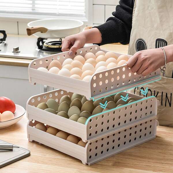 

1pc Egg Storage Rack, White