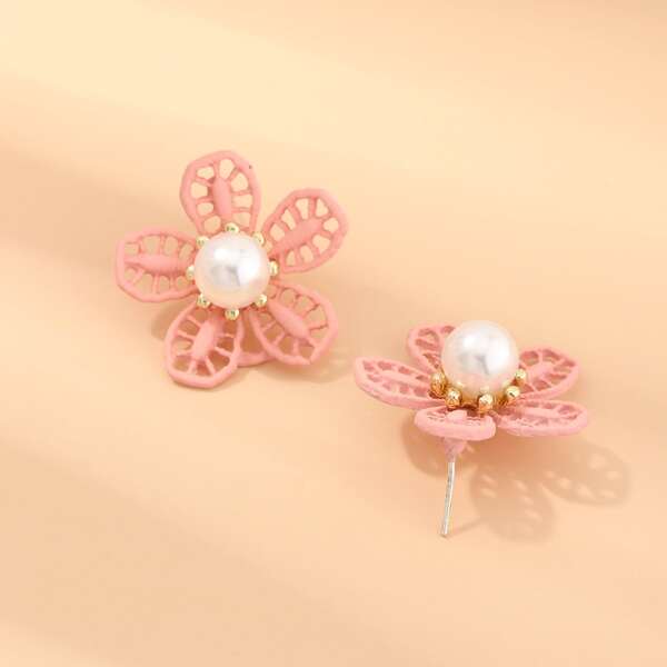 

Серьги из искусственного жемчуга, Розовые