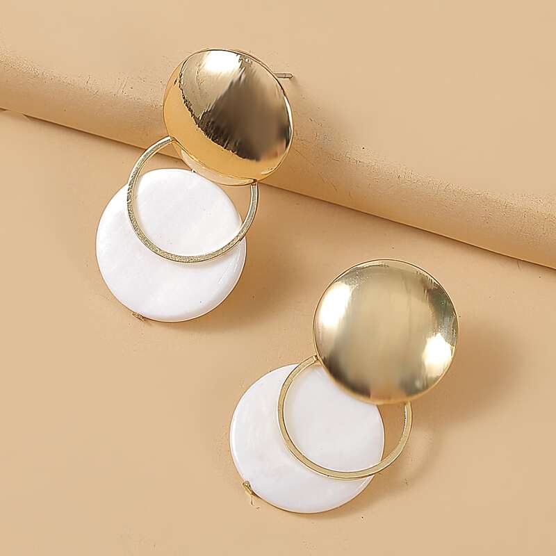 

Round Shell Earrings, Multicolor