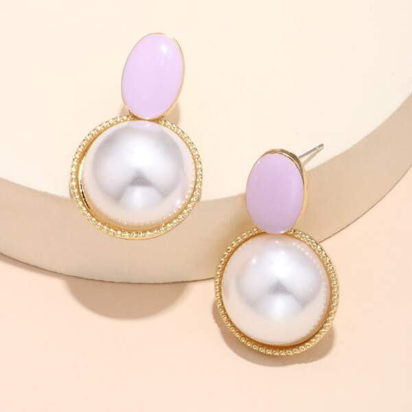 

Серьги из искусственного жемчуга, Многоцветный