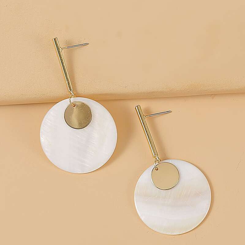 

Round Shell Earrings, Multicolor