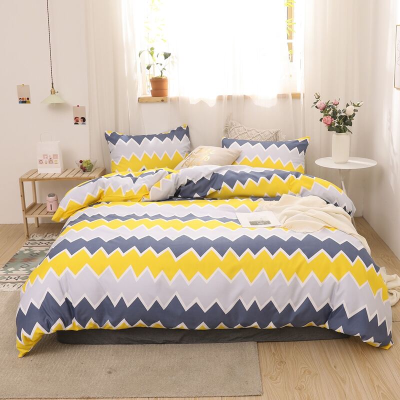 

Chevron Pattern Bedding Set Without Filler, Multicolor