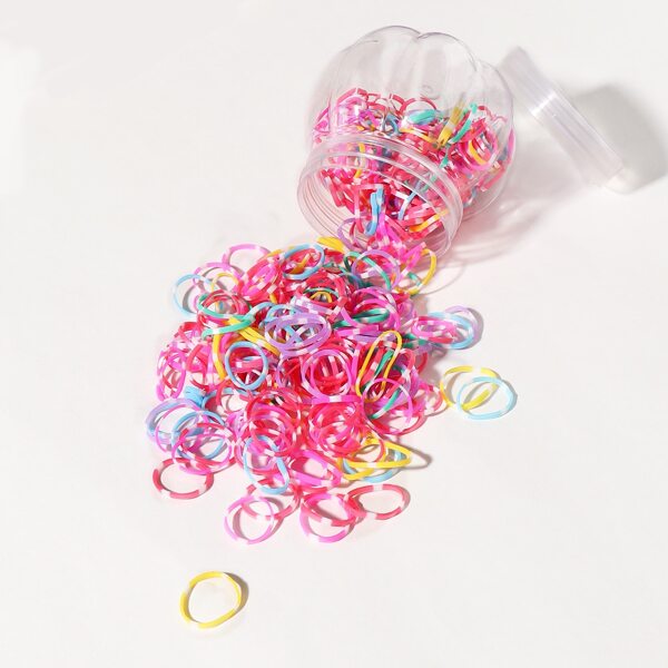 

300pcs Toddler Girls Colorful Disposable Hair Tie, Multicolor
