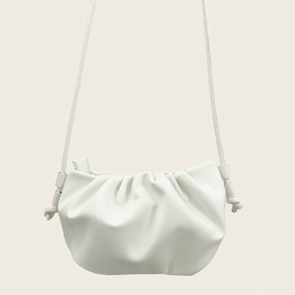 

Ruched Crossbody Bag, White