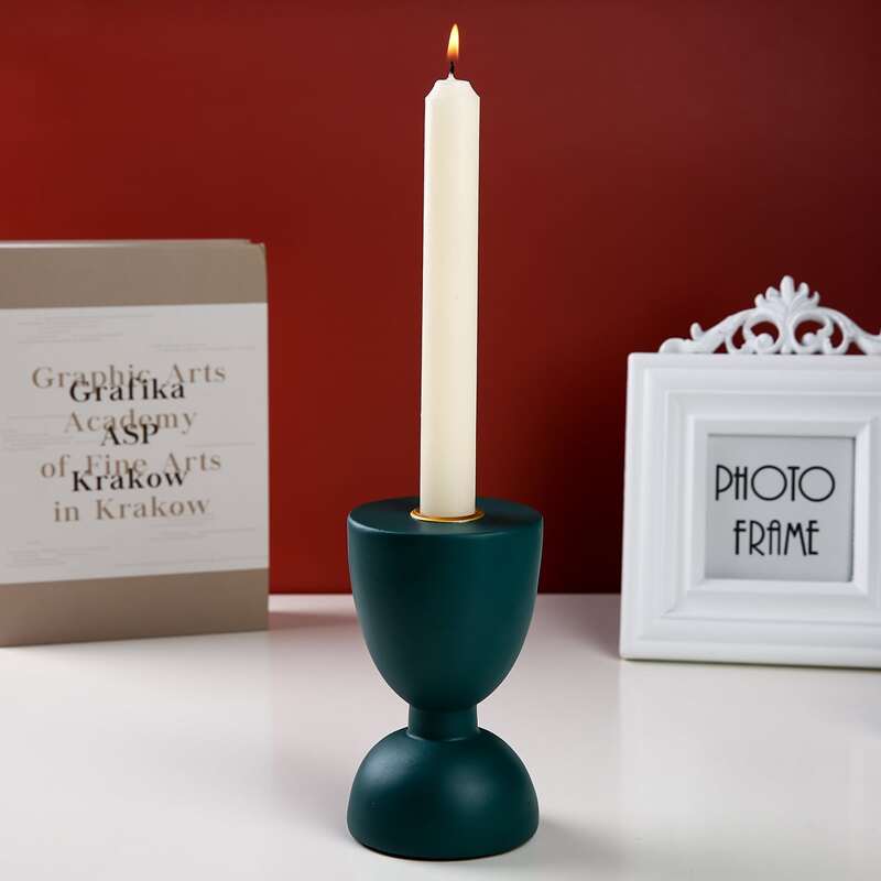 

Solid Candle Holder, Green