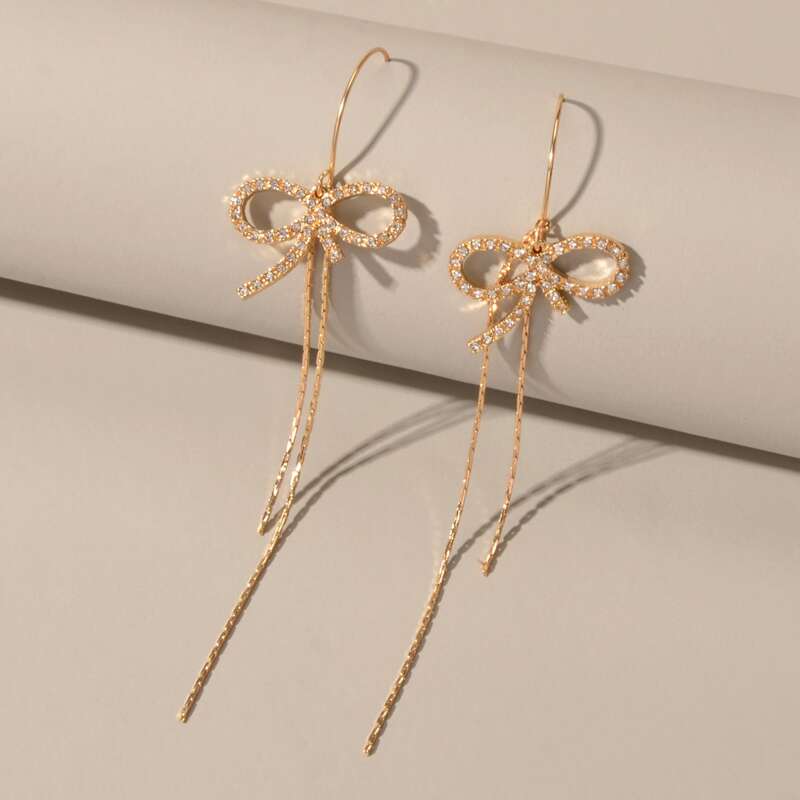 

Bow Tassel Earrings, Gold