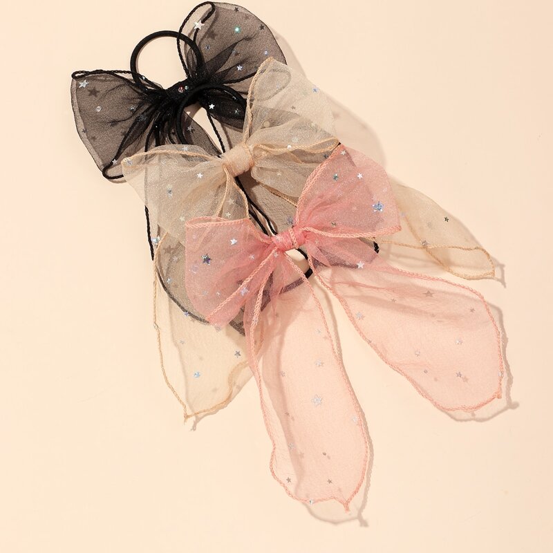 

3pcs Bow Knot Decor Hair Tie, Multicolor