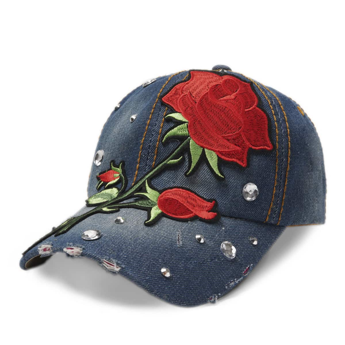 

Rhinestone Engraved Baseball Cap, Blue