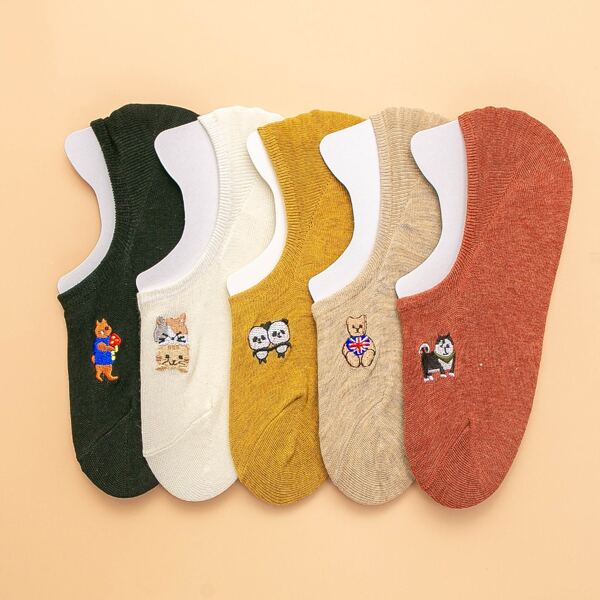 

Носки 5pairs шаржа невидимые, Многоцветный