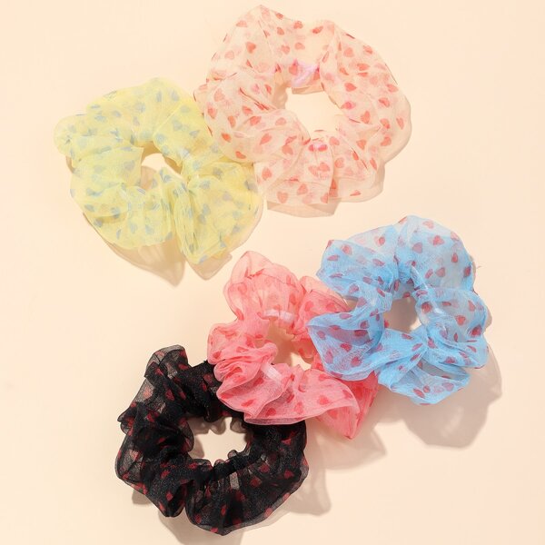 

5шт сетка Scrunchie узор в горошек, Многоцветный