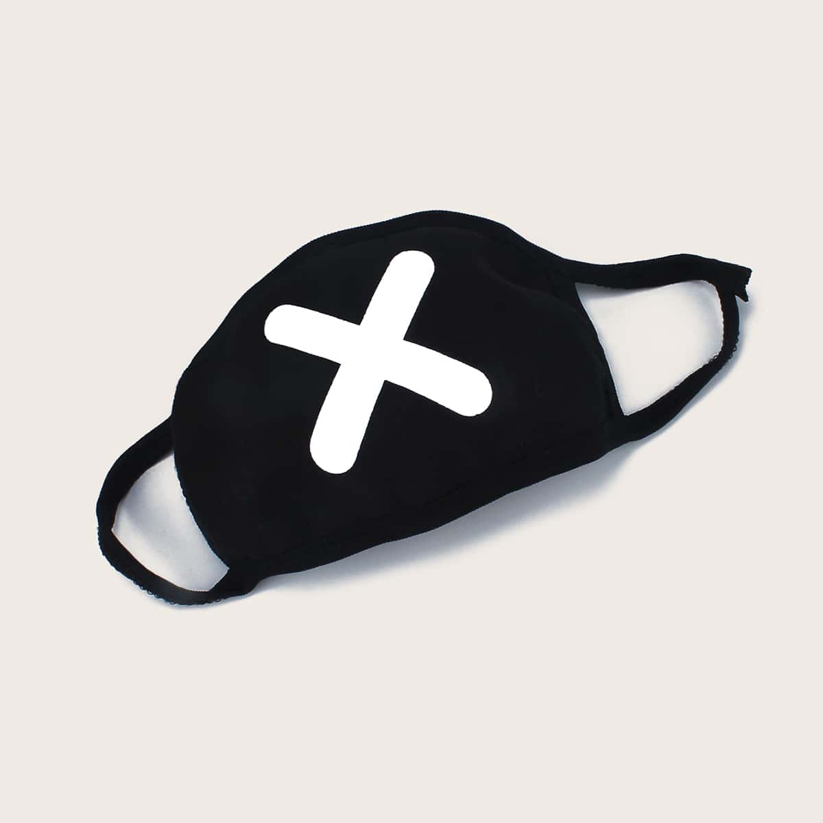 

Cartoon Graphic Face Mask, Black