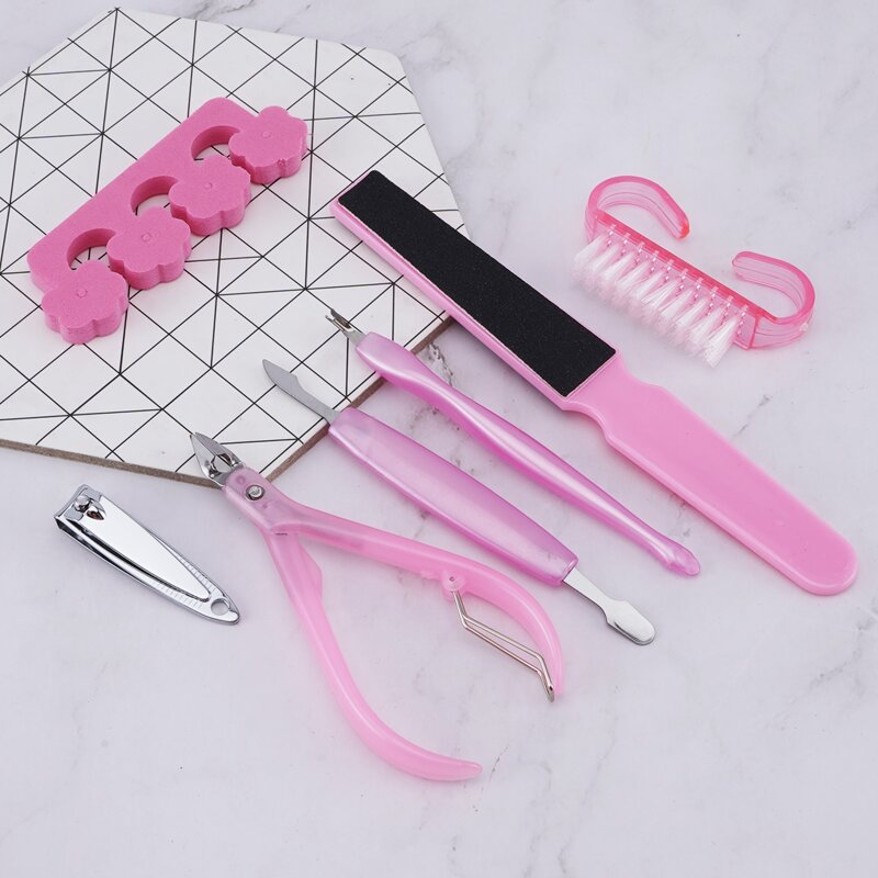 

7pcs Manicure Tool Set, Pink