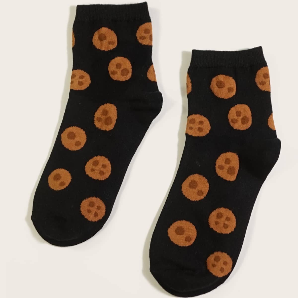 

Biscuit Pattern Socks, Black