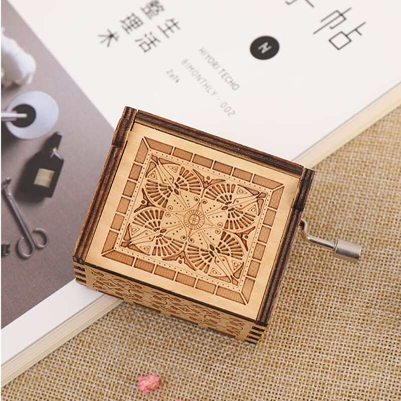

Hand Crank Music Box, Brown