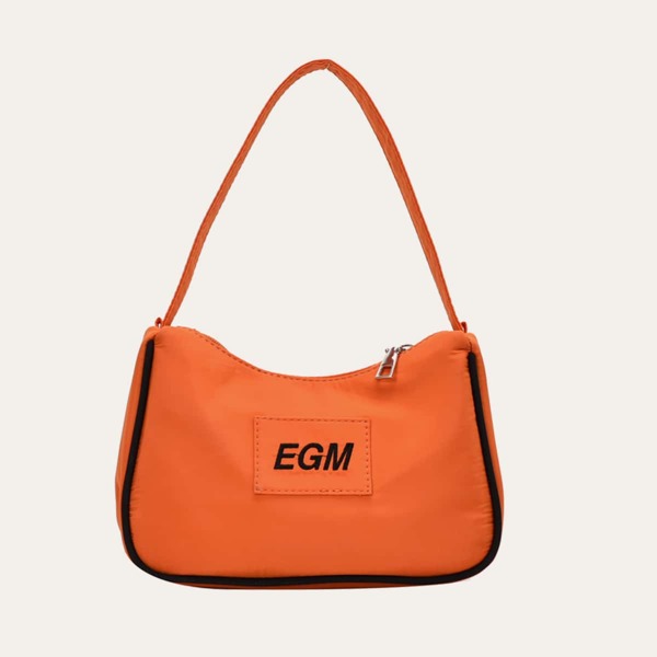 

Letter Embroidered Tote Bag, Orange