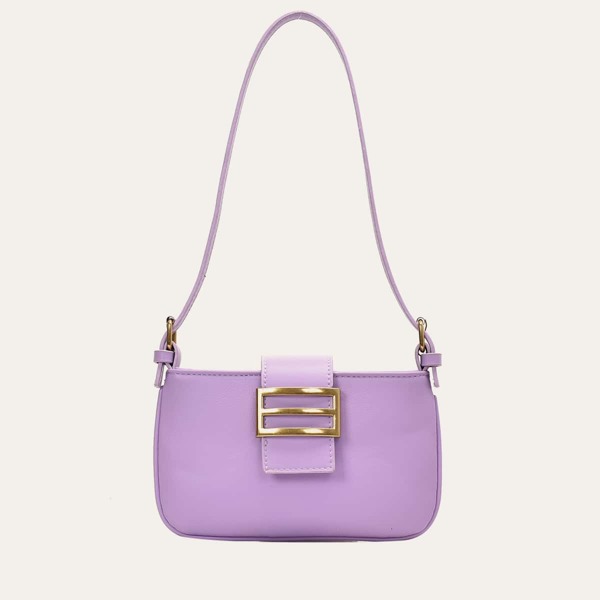 

Buckle Strap Decor Shoulder Bag, Purple